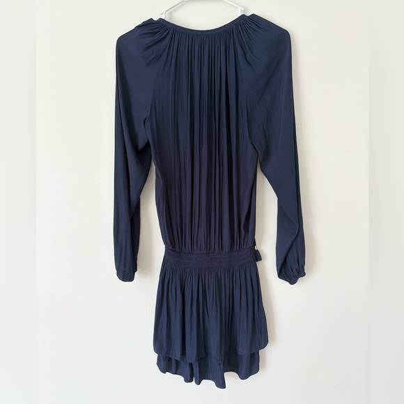 Ramy Brook Navy Raylene Tiered V Neck Long Sleeve Mini Dress Size XS - Picture 7 of 7